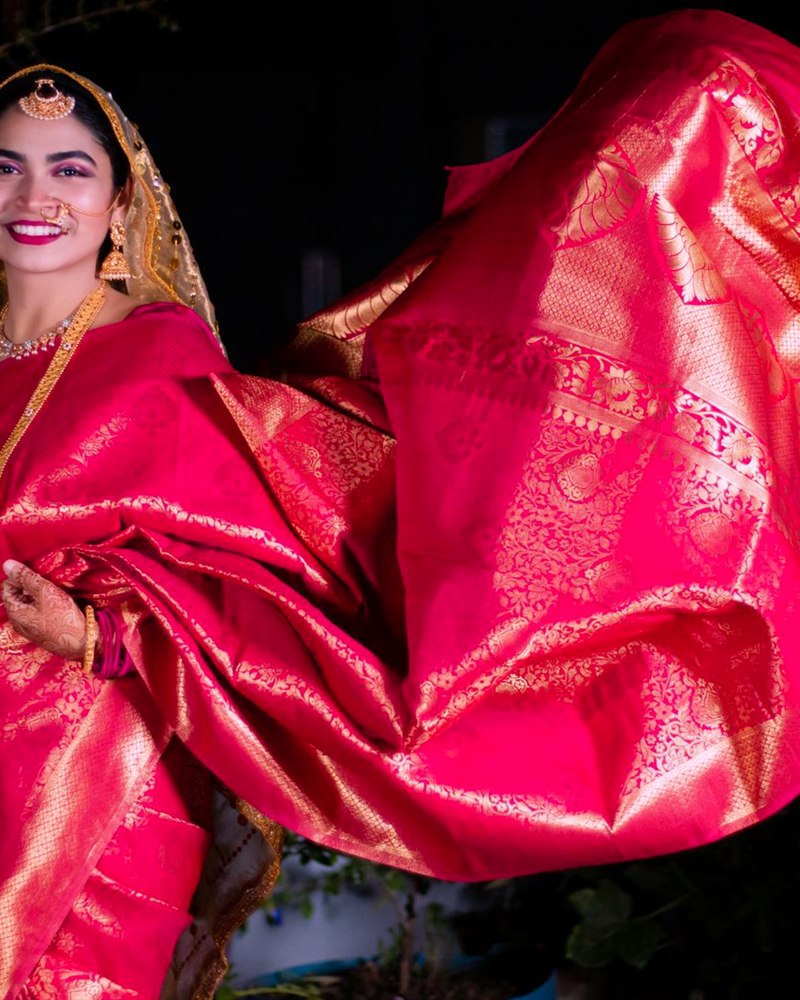 Sindoori Red Banarasi Silk Saree
