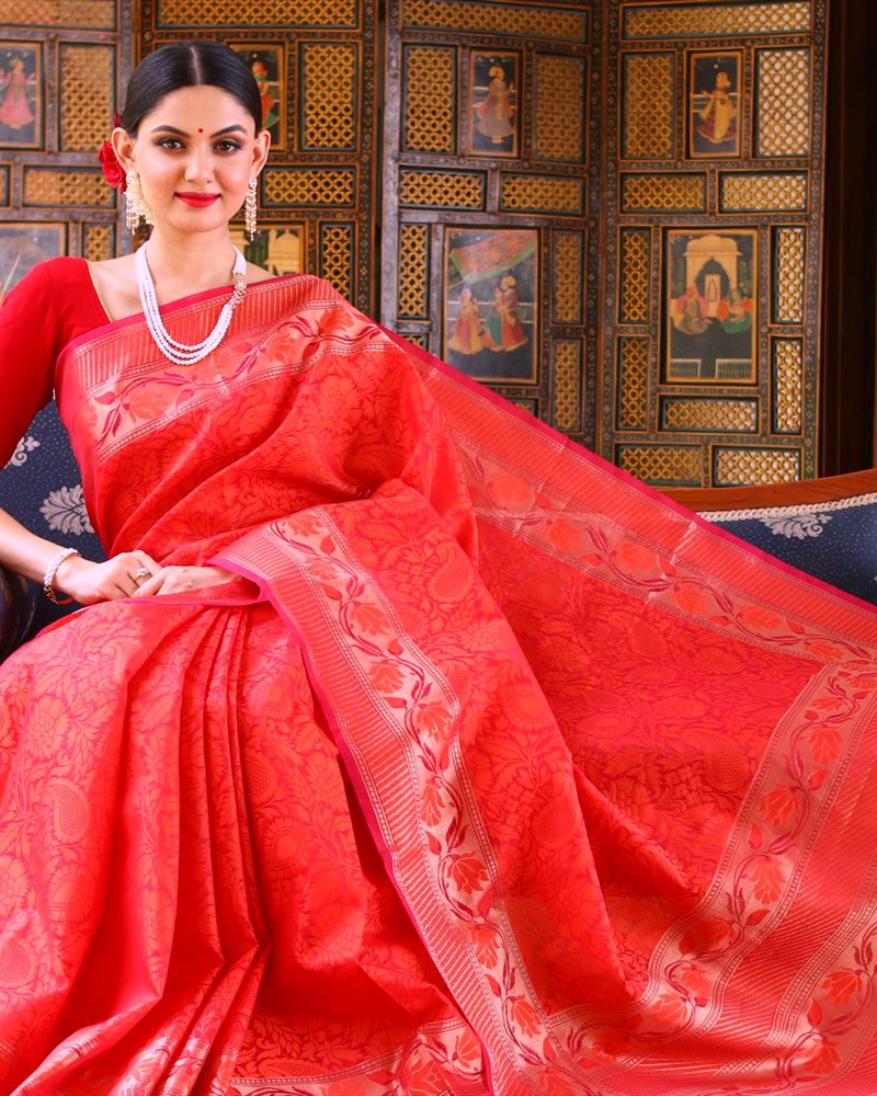 Rakta Rani Red Kanjivaram Saree