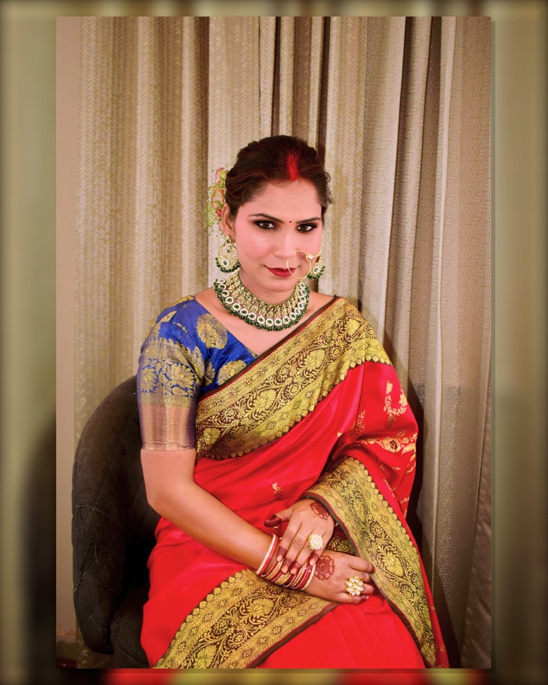 Vyjayanthi Red Kanjivaram Saree