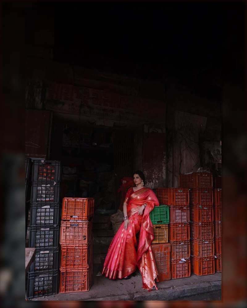 Udita Red Art Silk Saree