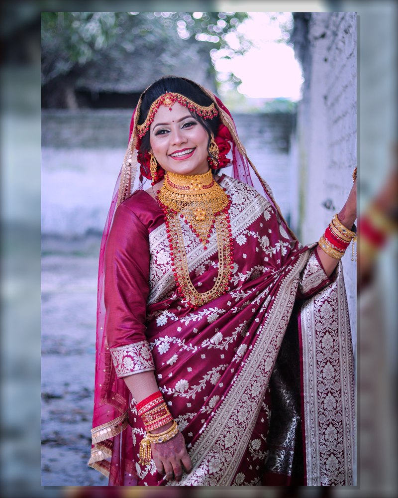 Mriganka Red Bridal Silk Saree